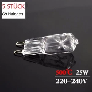 5 STÜCK Backofenlampe G9 Halogen Kapsel 500°C Ofen Lampe Neu - Bild 1 von 6