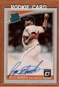 2018 OPTIC"REYES MORONTA""RATED ROOKIE SILVER PRIZM ON CARD AUTO"SAN FRAN GIANTS - Picture 1 of 4