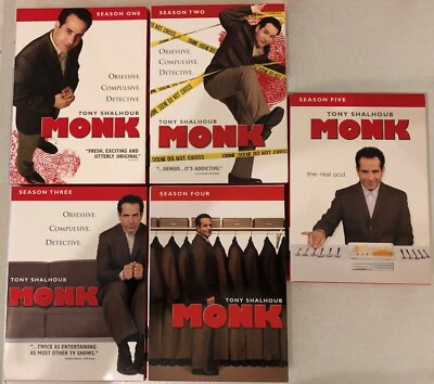 Monk DVDs Season 1,2,3,4,5  Tony Shalhoub - Image 1 of 2