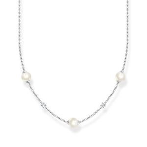 THOMAS SABO  Kette Perlen mit weißen Steinen silber, KE2120-167-14-L45V