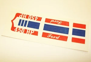 Hot Wheels Redline MUSTANG STOCKER WATER SLIDE DECALS ON CLEAR IN RED AND BLUE - Picture 1 of 1