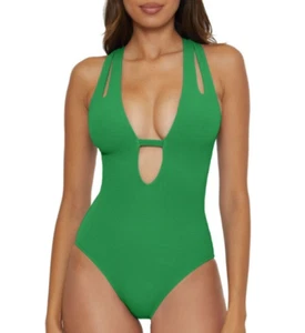 Becca Pucker Up Träne Drop Einteiler Badeanzug Grasgrün Größe Small Neu mit Etikett $ 98 - Bild 1 von 10