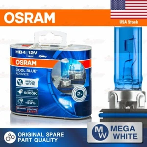 OSRAM COOL BLUE ADVANCE Headlight Duo Bulb 5000K MEGA WHITE HB4 12V 51W LOW BEAM - Picture 1 of 10