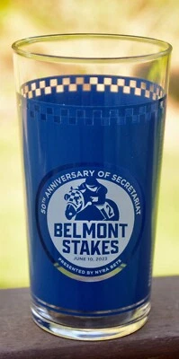 NEW 2023 Belmont Stakes 155 Horse Racing Glass..50th Anniversary of Secretariat - Image 1 of 4