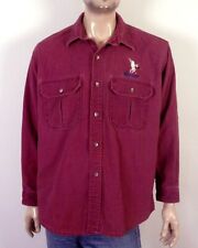 vintage 90s Cabelas Soft Brushed Canvas Shirt Embrodered Duck Mallard SZ XL