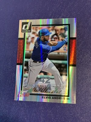 2014 Panini Donruss Silver Season Stat Line SP /42 Elvis Andrus #72 - Image 1 of 2