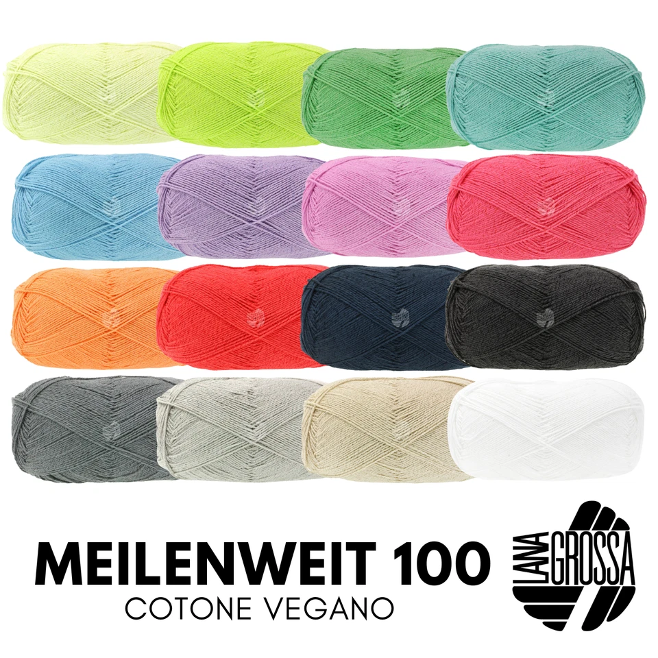 Lana Grossa MEILENWEIT 100 g COTONE VEGANO vegane 4-fach Sockenwolle 420 m - Bild 1 von 1