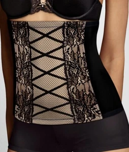 MAIDENFORM Lace Waistnipper Black Firm Control Waist Cincher Womens S M L XL 2XL - Picture 1 of 7