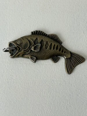 Винтажный латунный североамериканский рыболовный клуб брелок только брелок - Изображение 1 из 4