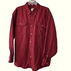 Cabela's Burgundy Heavy Flannel Shirt Men's XL Reg - Picture 1 of 5