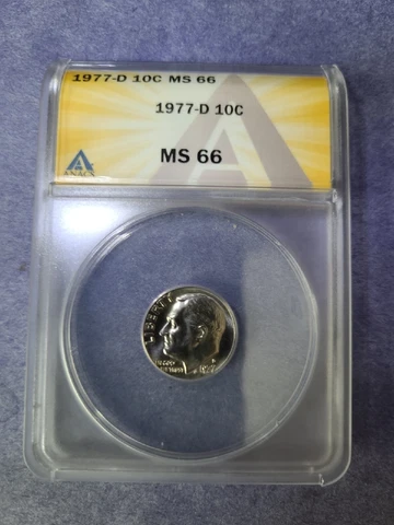 1977 d Roosevelt Dime**ANACS MS 66**Great Price and FREE SHIPPING!!! Cover