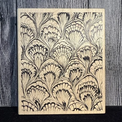 Sello de goma JudiKins retirado grandes plumas de pavo real montado en madera 2204-J, 5x6,5 Foto 1 de 3