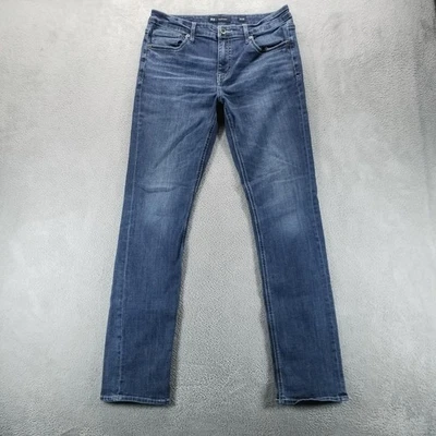 Мужские джинсы BKE 34x36 Blue Jake прямые темные вареные эластичные с заниженной талией - Изображение 1 из 4