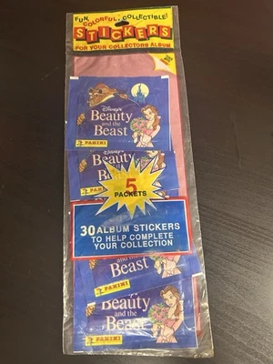 Paquetes de 5 pegatinas Panini La Bella y la Bestia 1991 Foto 1 de 2