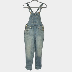 NWT Universal Thread Raw Hem Tapered Denim Jean Overalls Size 2 26R New - Picture 1 of 22