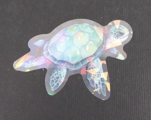 Cute Sea Turtle Holographic Transparent Sticker 1.58" x 2.5" (B) - Picture 1 of 2