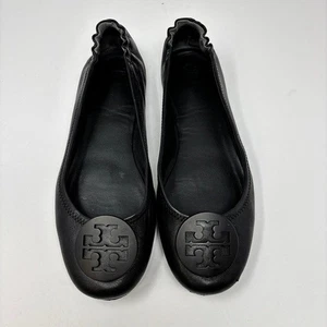 TORY BURCH Minnie Travel Napa Leder Ballerinas mit charakteristischem Logo Größe 10 - Bild 1 von 8