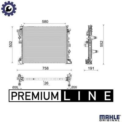 RADIATOR ENGINE COOLING CR 2598 000P FOR ALFA ROMEO 552 73 835/EC2 2.0L 4cyl - Image 1 of 4