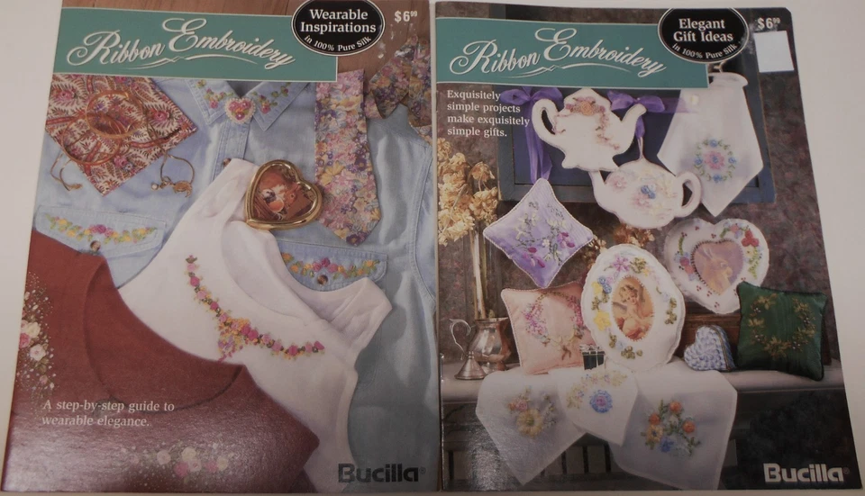 2 Ribbon Embroidery Pattern Books Wearable Inspirations & Elegant Gift Ideas - Image 1 of 1