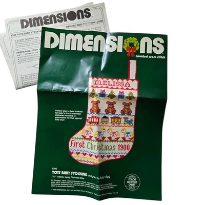 Dimensions Cross Stitch Stocking Toys Baby's First Christmas PATTERN ONLY 8306 - Image 1 of 4