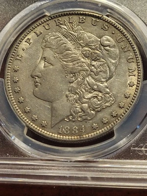 1884 S Morgan Silver Dollar, PCGS AU50, San Francisco     inv09    g244g - Image 1 of 4
