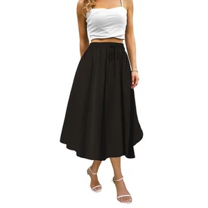 Maxi Skirts for Women with Pockets Long Midi Length Casual Skirt for Beach Pa... - Picture 1 of 6