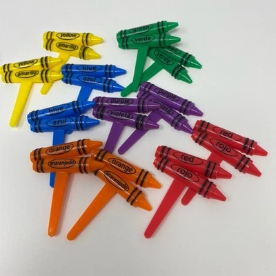 Colorful crayon cupcake picks Set of 24 - art preschool elementary school - Image 1 of 4