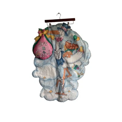 Arte infantil acolchado decoración colgante de pared vintage It's A Girl cigüeña bebé Foto 1 de 4