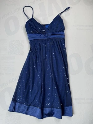 Vestido de fiesta/promoción años 80 TABOO hasta la rodilla verde azulado oscuro cintura imperio Foto 1 de 4