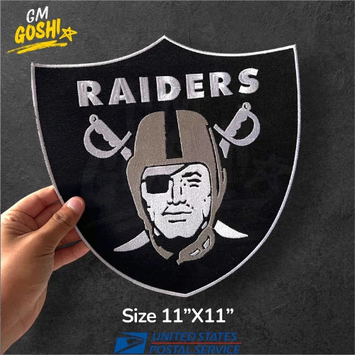 Las Vegas Raiders Nation Large Size 11.0"x11" Embroidered Patch Sew/Iron On - Image 1 of 1