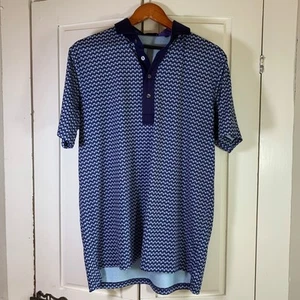 Greyson Golf Polo Shirt Stowe Logo Geometric Print Collared Casual Medium READ - Picture 1 of 14