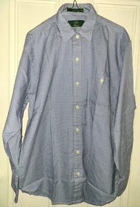 Neu aus altem Lagerbestand Orvis blau-weißes Button-Down-Hemd mit Hahnentrittmuster, Herren Gr. M - Bild 1 von 9