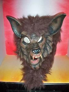 Vintage Werewolf Wolf Halloween Classics Overhead Mask With Hair by Fun World - Picture 1 of 10