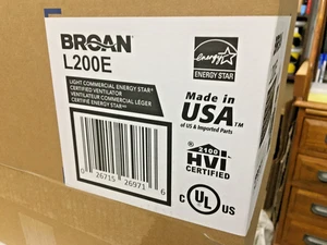 Broan L200E, 230 CFM 1.3 Sone, (246 CFM 1.5 Sone), Commercial Ventilation Fan - Picture 1 of 22