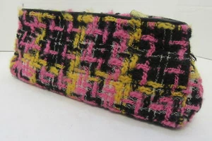 MILLY Pink/Yellow/Black Tweed Clutch - Picture 1 of 8