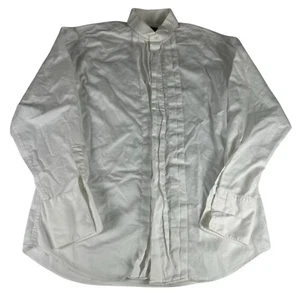 Perry Ellis Portfolio Tuxedo Dress Shirt Men 16 35 White 100% Cotton French Cuff - Picture 1 of 7
