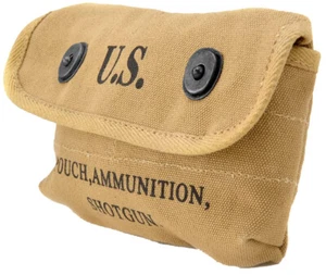 U.S. WWI WWII 1942 Khaki Shotgun Shell Pouch Ammunition Pouch Reproduction WWII - Picture 1 of 6
