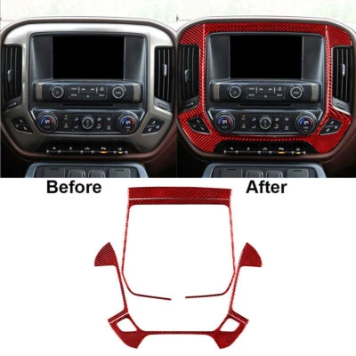 Отделка крышки центральной консоли из красного углеродного волокна для Silverado/GMC Sierra 1500 - Изображение 1 из 4
