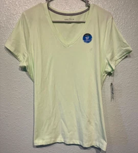 NWT NAUTICA SUPER SOFT LITE GREEN SHORT SLEEVE TOP SIZE XL - Picture 1 of 4