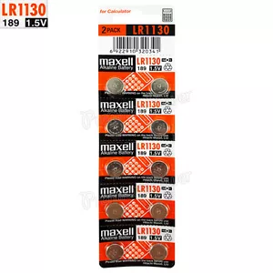 10 x Maxell Alkaline LR1130 batteries 1.5V LR54 189 389 SR1130SW AG10 Pack of 2 - Picture 1 of 1