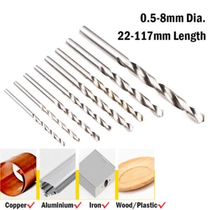 HSS Twist Drill Bits High Speed Steel for Metal Wood Drilling 0.5mm-8mm - Picture 1 of 6