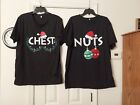 CHRISTMAS SHIRTS CHEST AND NUTS FUNNY COUPLES HOILDAY WEAR NEW NUTS 2XL CHEST XL