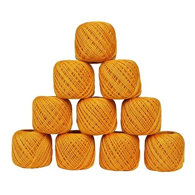 Crochet Thread Set 10Ball Cotton Thread Yarn for Knitting Craft Yellow 20gm Ball - Image 1 of 4