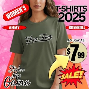 Women's Baseball Team Shirts 2025, Ladies Summer Sports Fan Camo Tee XS - 5XL - Picture 1 of 32