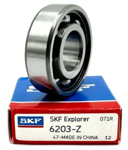 SKF 6203 Z DEEP GROOVE BALL BEARING, METAL SHIELDED ONE SIDE OPEN 17x40x12mm - Picture 1 of 5