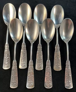 Set Of 8 Gorham Fontainebleau Sterling Silver Ice Cream Spoons No Monogram - Picture 1 of 12