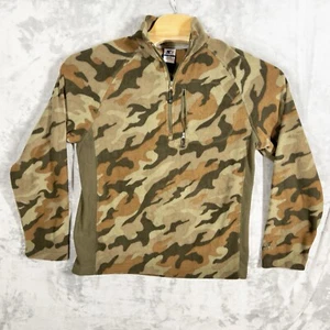 VTG Y2K Starter Mens Med Fleece Jacket Camouflage Pullover Collared Quarter Zip - Picture 1 of 7