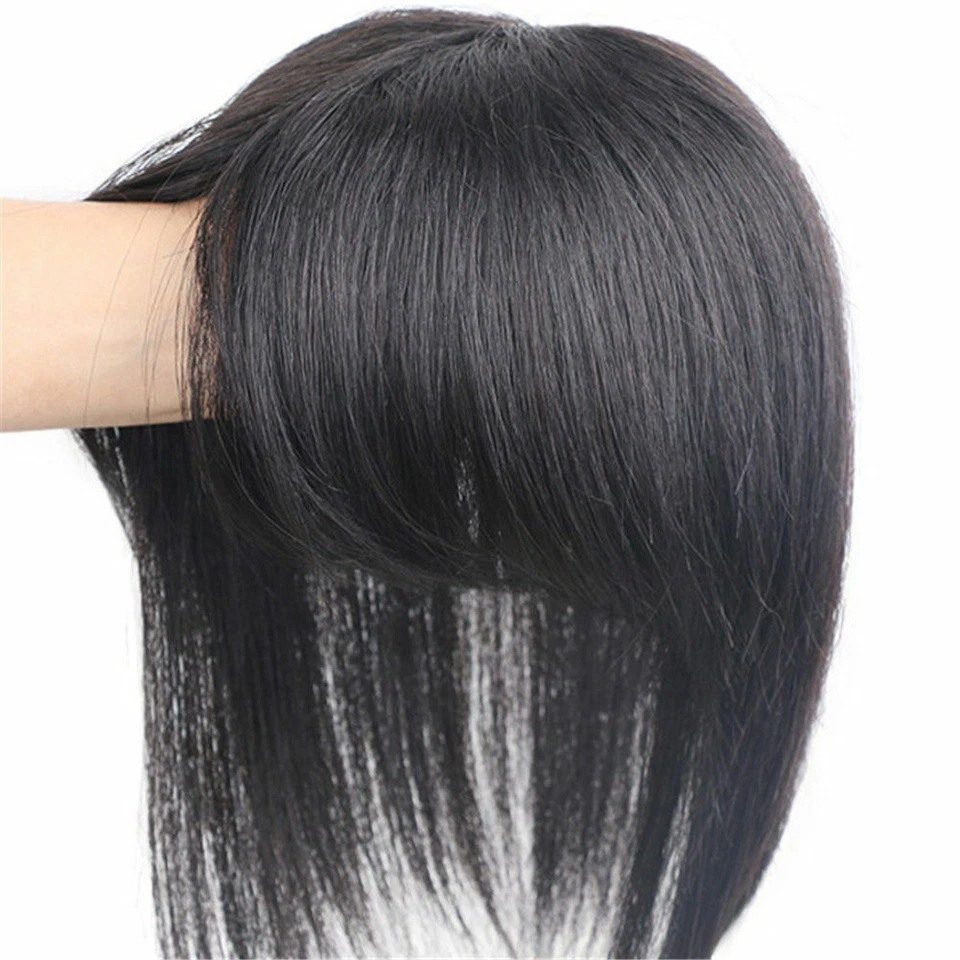 Peluca recta 100 % real para cabello humano toupee clip para peluca bob top Foto 1 de 4