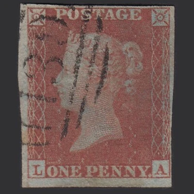 I26_20 GB QV 1841 1d RED-BROWN PLATE 175 SG8-B1(1) LA GU 4M BROMSGROVE 139 — 第 1/2 张图片