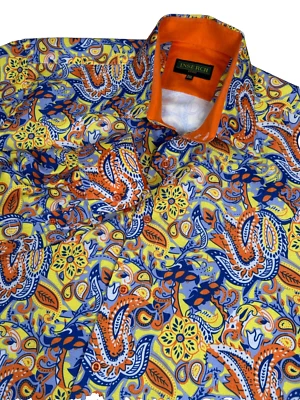Inserch Icon Long Sleeve Button Front Men’s Colorful Paisley 2XL Long Sleeve - Image 1 of 4